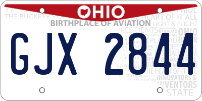 OH license plate GJX2844