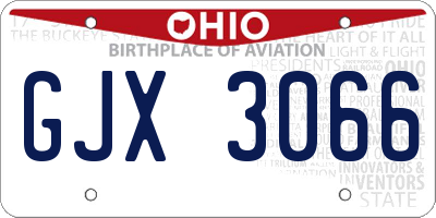 OH license plate GJX3066