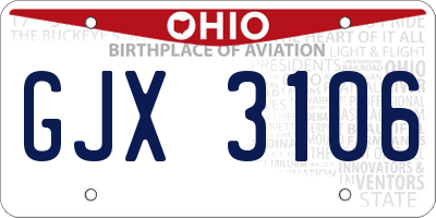 OH license plate GJX3106