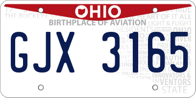 OH license plate GJX3165