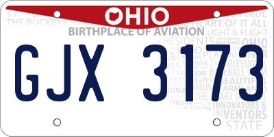 OH license plate GJX3173