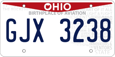 OH license plate GJX3238