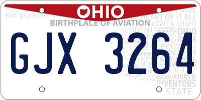OH license plate GJX3264