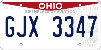 OH license plate GJX3347