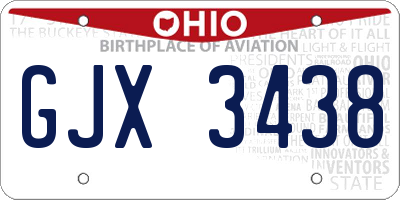 OH license plate GJX3438