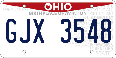 OH license plate GJX3548
