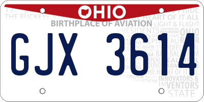 OH license plate GJX3614