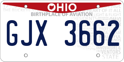 OH license plate GJX3662