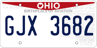 OH license plate GJX3682