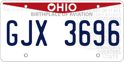 OH license plate GJX3696