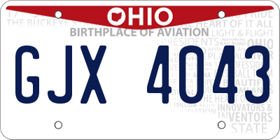 OH license plate GJX4043