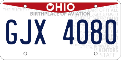 OH license plate GJX4080