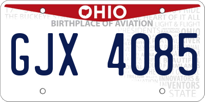 OH license plate GJX4085