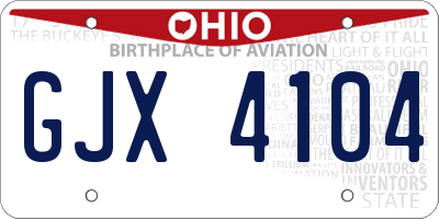 OH license plate GJX4104