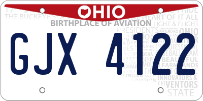 OH license plate GJX4122