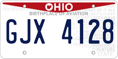 OH license plate GJX4128