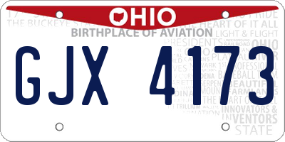 OH license plate GJX4173