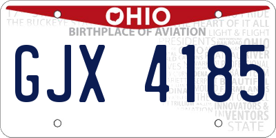 OH license plate GJX4185