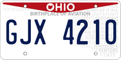 OH license plate GJX4210