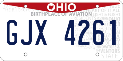 OH license plate GJX4261