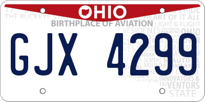 OH license plate GJX4299
