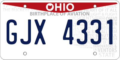 OH license plate GJX4331