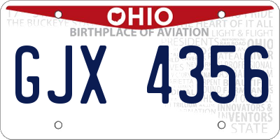 OH license plate GJX4356
