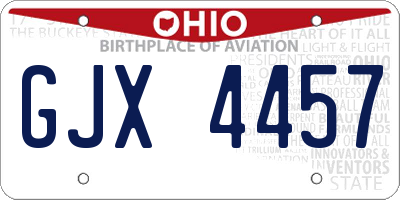 OH license plate GJX4457