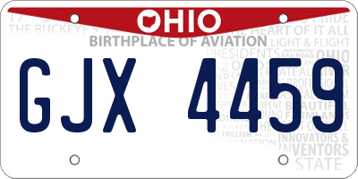 OH license plate GJX4459