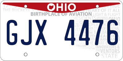 OH license plate GJX4476