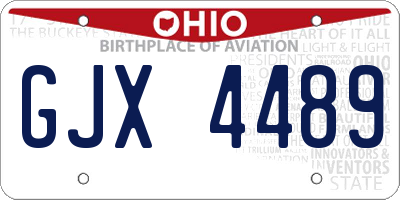 OH license plate GJX4489