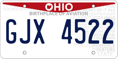 OH license plate GJX4522