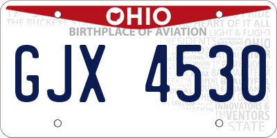 OH license plate GJX4530
