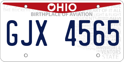 OH license plate GJX4565