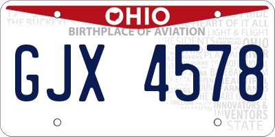 OH license plate GJX4578