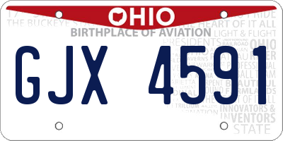 OH license plate GJX4591