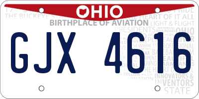 OH license plate GJX4616
