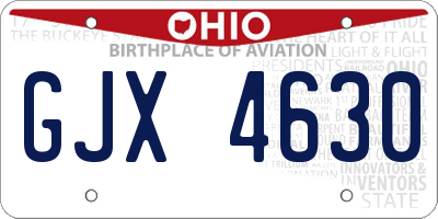 OH license plate GJX4630