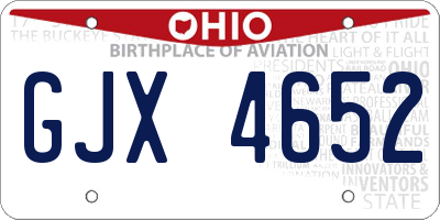 OH license plate GJX4652