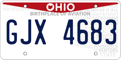 OH license plate GJX4683