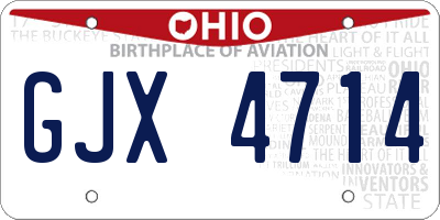 OH license plate GJX4714