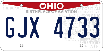 OH license plate GJX4733