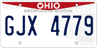 OH license plate GJX4779