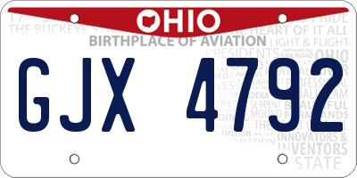 OH license plate GJX4792