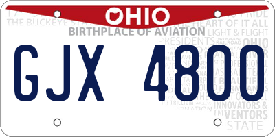OH license plate GJX4800