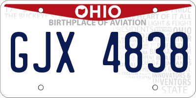 OH license plate GJX4838