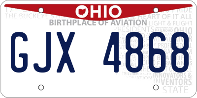 OH license plate GJX4868