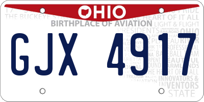 OH license plate GJX4917