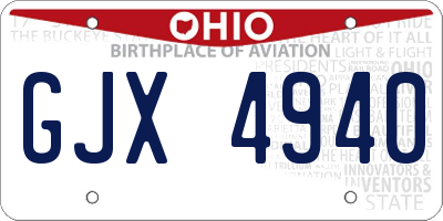 OH license plate GJX4940
