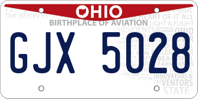 OH license plate GJX5028